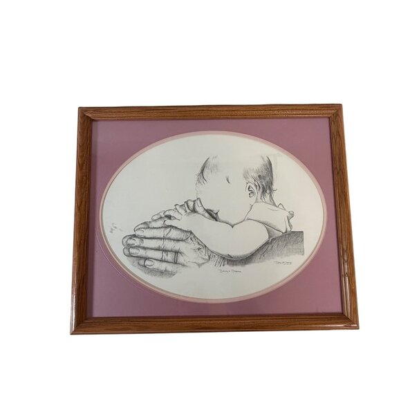 Pencil Sketch Wall Art Daddys Dream By Dave McMahon Framed Wood Framed - Picture 9 of 10